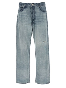 Auralee Faded Selvedge Distressed Jeans