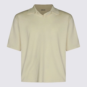 Auralee High Gauge Tussah Satin Knit Skipper Polo Shirt