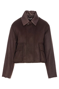 Auralee Padded Contrast Collar Jacket
