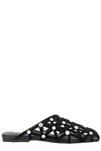 Ash Bone Cut-Out Detailed Studded Mules