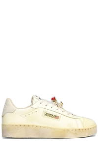 Autry Dallas Vintage Rose-Embellished Lace-Up Sneakers