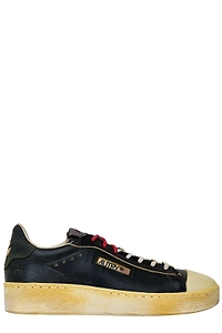 Autry Dallas Vintage Rose-Embroidered Lace-Up Sneakers