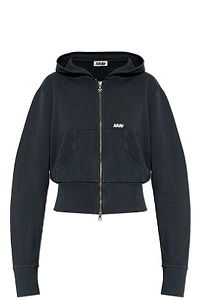 Avavav Cropped Zip-Up Hoodie Sweatshirt
