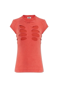 Avavav Cut-Out Vintage-Effect T-Shirt