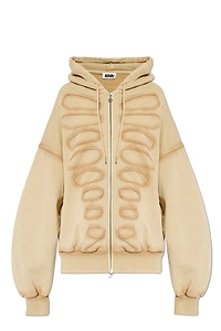 Avavav Embossed Zip-Up Hoodie