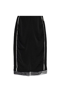 Avavav Ruched Lace-Trim Midi Skirt