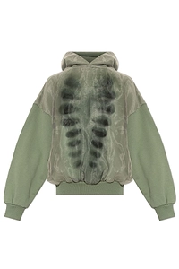 Avavav Oversized Sheer-Overlay Hoodie