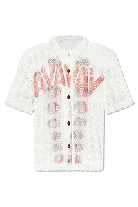 Avavav Sheer Crochet Short Sleeve Shirt