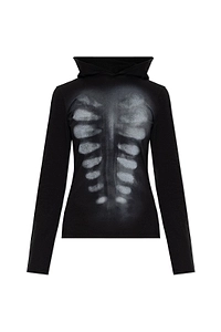 Avavav Skeleton Print Hooded Top