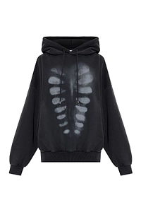 Avavav Skeleton Print Oversized Hoodie