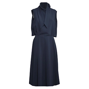 Aspesi Draped-Panel Sleeveless Midi Dress