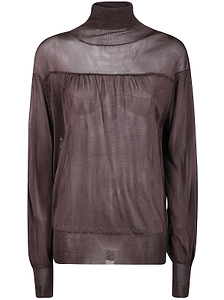 Aviù Sheer Turtleneck Sweater