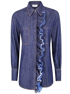 Aviù Ruffled Denim Shirt
