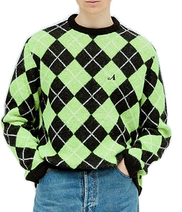 Awakeny Argyle Knitted Crewneck Jumper