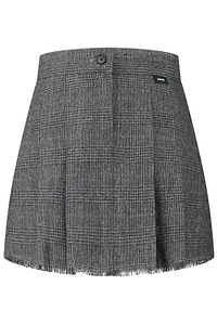 Aspesi Kids Checked Frayed Edge Skirt