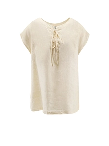 Aspesi Lace-Up Short-Sleeve Top