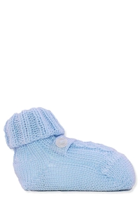 Baby Lord Button Detailed Ribbed Flat Shoes