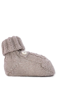 Baby Lord Button Detailed Ribbed Flat Shoes