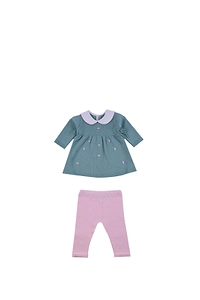 Baby Lord Peter Pan Collar Dress And Pants Suit