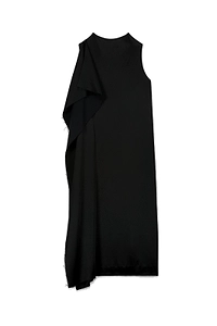 Atlein Asymmetric Draped A-Line Midi Dress