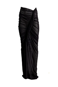 Atlein Ruched Draped Maxi Skirt