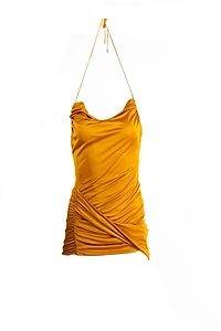 Atlein Ruched Halterneck Mini Dress