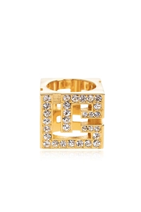 Balmain Embellished Cube Ring