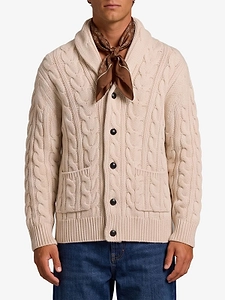 Ballantyne Cable Shawl-Collar Cardigan