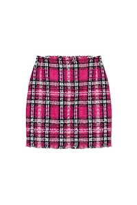 Balmain Frayed Hem Tweed Mini Skirt