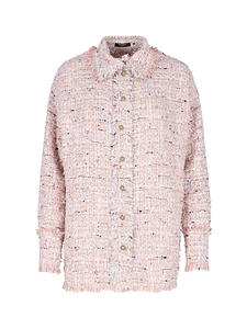 Balmain Long Sleeved Fringed Hem Overshirt
