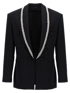 Balmain Grain De Poudre Embroidered Collar Jacket