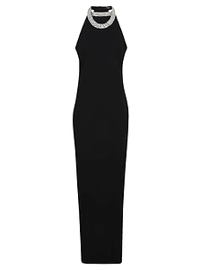 Balmain Halterneck Embellished Neck Long Dress