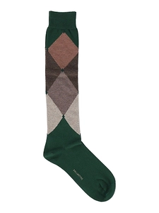Ballantyne Diamond-Pattern Knitted Socks