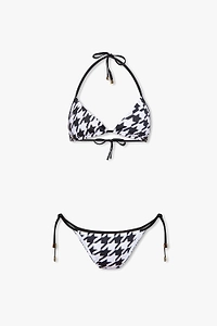 Balmain Houndstooth Patterned Two Piece Swimsuit