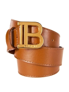 Balmain Kids B-Buckled Leather Belt