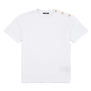 Balmain Kids Button Detailed Crewneck T-Shirt