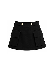 Balmain Kids Button Detailed Straight Hem Skirt