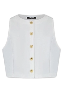 Balmain Kids Button-Embellished Crewneck Top