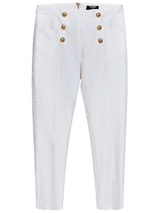 Balmain Kids Button Embellished Straight Leg Trousers