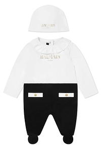 Balmain Kids Color-Block Babygrow Set