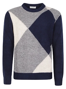 Ballantyne Maxi Diamond Intarsia Knitted Sweater