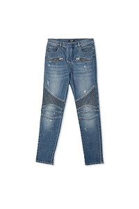 Balmain Kids Denim Biker Jeans