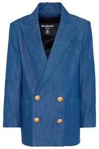 Balmain Kids Double Breasted Long Sleeved Jacket