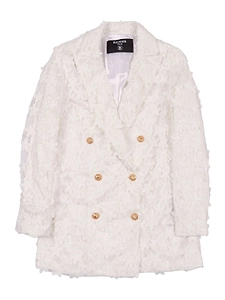 Balmain Kids Floral-Detailed Double-Breasted Blazer