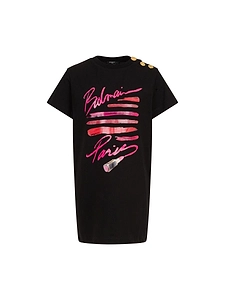 Balmain Kids Lipstick Logo T-Shirt Dress