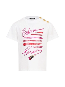 Balmain Kids Lipstick Print T-Shirt
