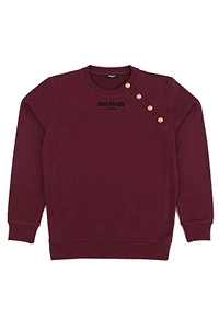 Balmain Kids Logo Embroidered Crewneck Sweatshirt