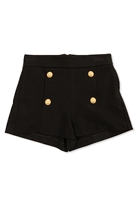 Balmain Kids Logo Patch Button Detailed Shorts