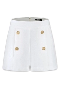 Balmain Kids Logo Patch Button Detailed Shorts