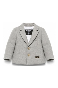 Balmain Kids Logo Plaque Button-Up Blazer